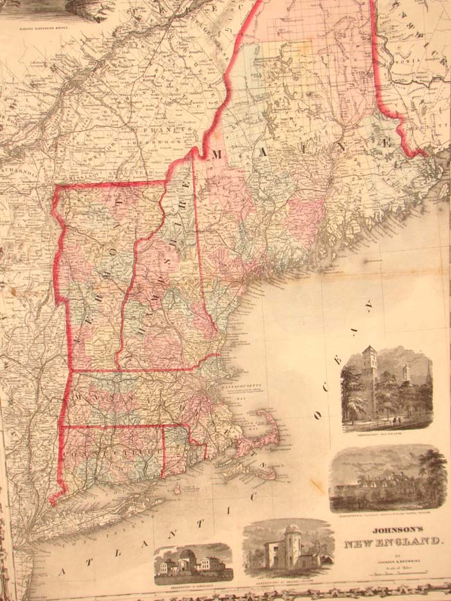 A beautiful Map of New England by Alvin Johnson published in 1862 — image 2